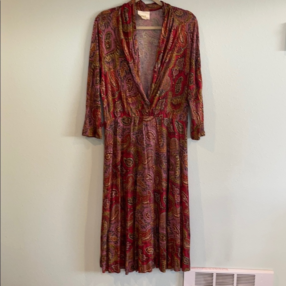 Anthropologie paisley knit dress boho hippie